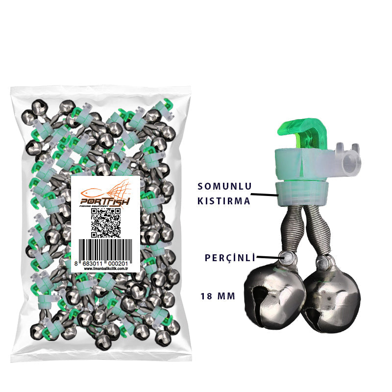 Portfish Somunlu Kıstırmalı Zil 18 mm 100 Adetli